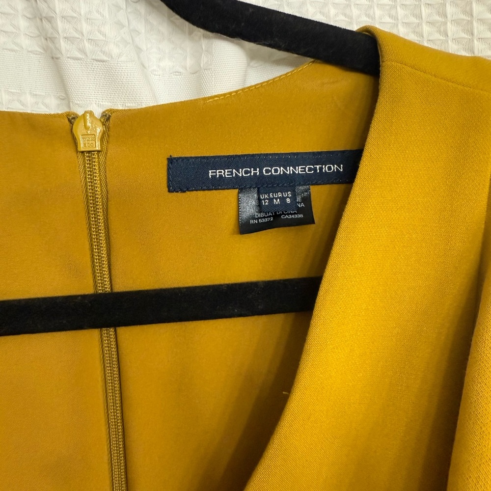 French Connection Mustard Ruffle Mini Dress - Picture 2 of 3